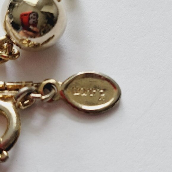 Vintage Avon 25" Ball Bead Station Necklace Gold Tone Rectangular Links Timeless - Picture 7 of 7